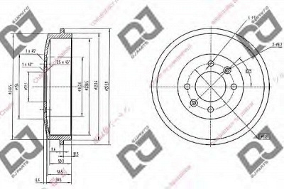 DJ PARTS br1039 -  Тормозной барабан